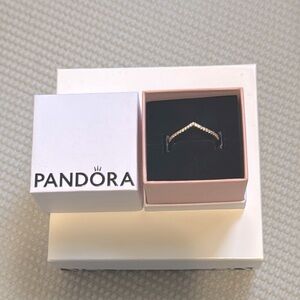 Pandora Rose Gold Sparkling Ring Size 9